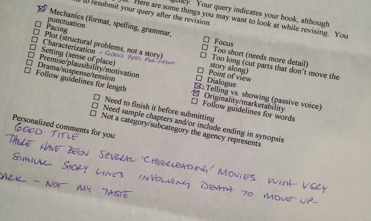 Rejection Checklist different types of rejection ranked – Kate Spofford, author